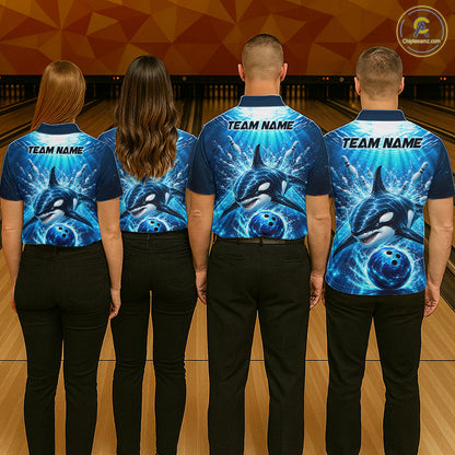 Custom Orca Bowling Team Shirt for Men Ocean Bowling Jersey QZT1292