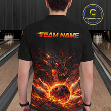 Load image into Gallery viewer, Custom Flame Dragon Bowling Shirt for Men Bowling Jersey Polo &amp; Quarter-Zip Bowling Outfit QZT996