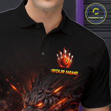 Load image into Gallery viewer, Custom Flame Dragon Bowling Shirt for Men Bowling Jersey Polo &amp; Quarter-Zip Bowling Outfit QZT996