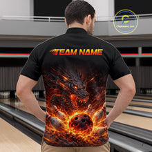 Load image into Gallery viewer, Custom Flame Dragon Bowling Shirt for Men Bowling Jersey Polo &amp; Quarter-Zip Bowling Outfit QZT996