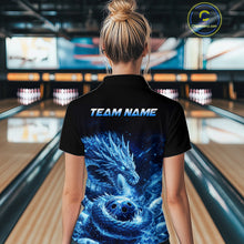 Load image into Gallery viewer, Ice Dragon Bowling Team Shirt Custom Bowling Jersey for Women Bowling Outfit QZT997
