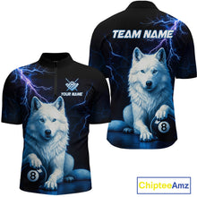Load image into Gallery viewer, Custom Wolf 8 Ball Billiard Shirts for Men Billiard Jersey Polo &amp; 1/4 Zip Pool Shirt BHT26