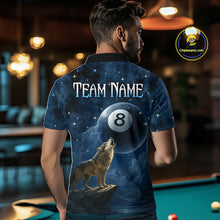 Load image into Gallery viewer, Custom Wolf 8 Ball Billiard Shirts for Men Night Realm Billiard Jersey Pool Shirt BHT27