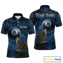 Load image into Gallery viewer, Custom Wolf 8 Ball Billiard Shirts for Men Night Realm Billiard Jersey Pool Shirt BHT27