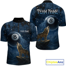 Load image into Gallery viewer, Custom Wolf 8 Ball Billiard Shirts for Men Night Realm Billiard Jersey Pool Shirt BHT27