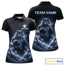 Load image into Gallery viewer, Custom Wolf Bowling Team Shirt for Women Bowling League Jersey Polo &amp; Quarter-Zip Bowling Shirt QZT880