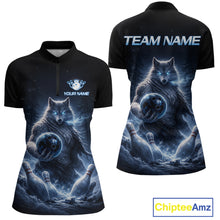 Load image into Gallery viewer, Custom Wolf Bowling Team Shirt for Women Bowling League Jersey Polo &amp; Quarter-Zip Bowling Shirt QZT880