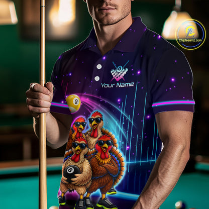 Custom Team of Four Turkey Billiard Shirt Funny 8 Ball Billiard Jersey for Men Pool Shirt BHT118