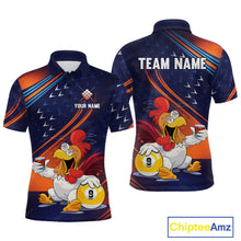 Load image into Gallery viewer, Funny Chicken Billiard Shirts for Men Custom 9 Ball Billiard Jersey Pool Shirt BHT12