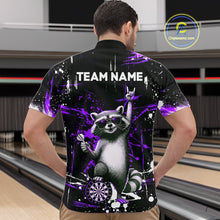 Load image into Gallery viewer, Custom Purple Funny Raccoon Dart Team Shirt for Men Dart Jersey Polo &amp; /4-Zip Dartboard Shirt Outfit DHT29