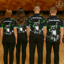 Load image into Gallery viewer, Custom Green Funny Raccoon Dart Team Shirt for Men Dart Jersey Polo &amp; /4-Zip Dartboard Shirt Outfit DHT29