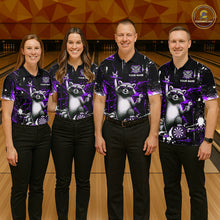 Load image into Gallery viewer, Custom Purple Funny Raccoon Dart Team Shirt for Men Dart Jersey Polo &amp; /4-Zip Dartboard Shirt Outfit DHT29
