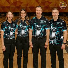 Load image into Gallery viewer, Custom Turquoise Funny Raccoon Dart Team Shirt for Men Dart Jersey Polo &amp; /4-Zip Dartboard Shirt Outfit DHT29