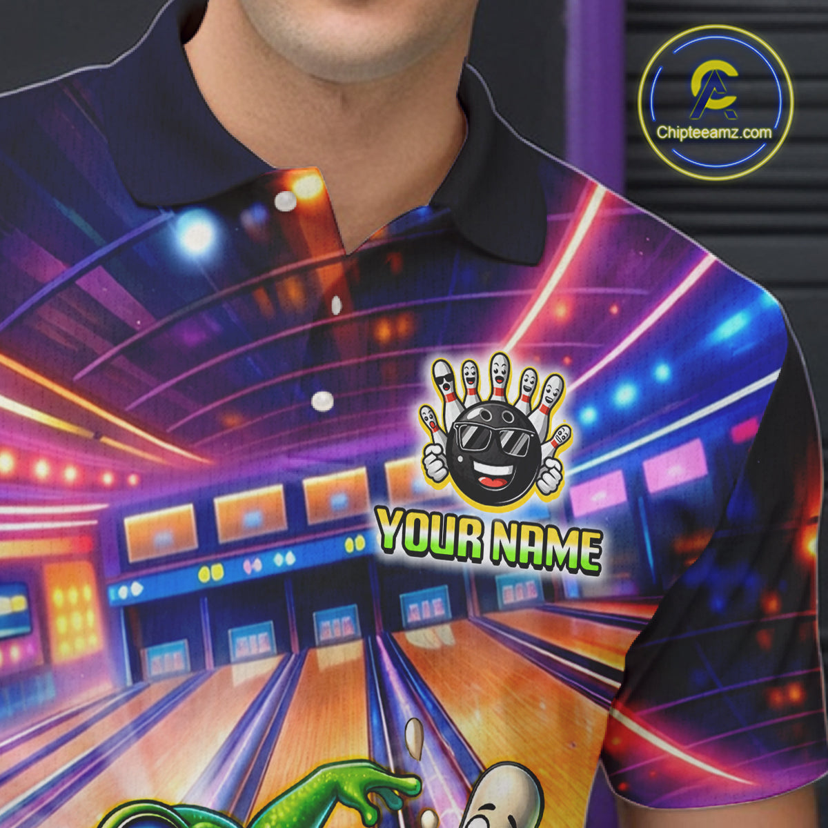 Custom Funny Frog Bowling Shirt for Men Polo & 1/4-Zip Bowling Team Jersey League QZT843