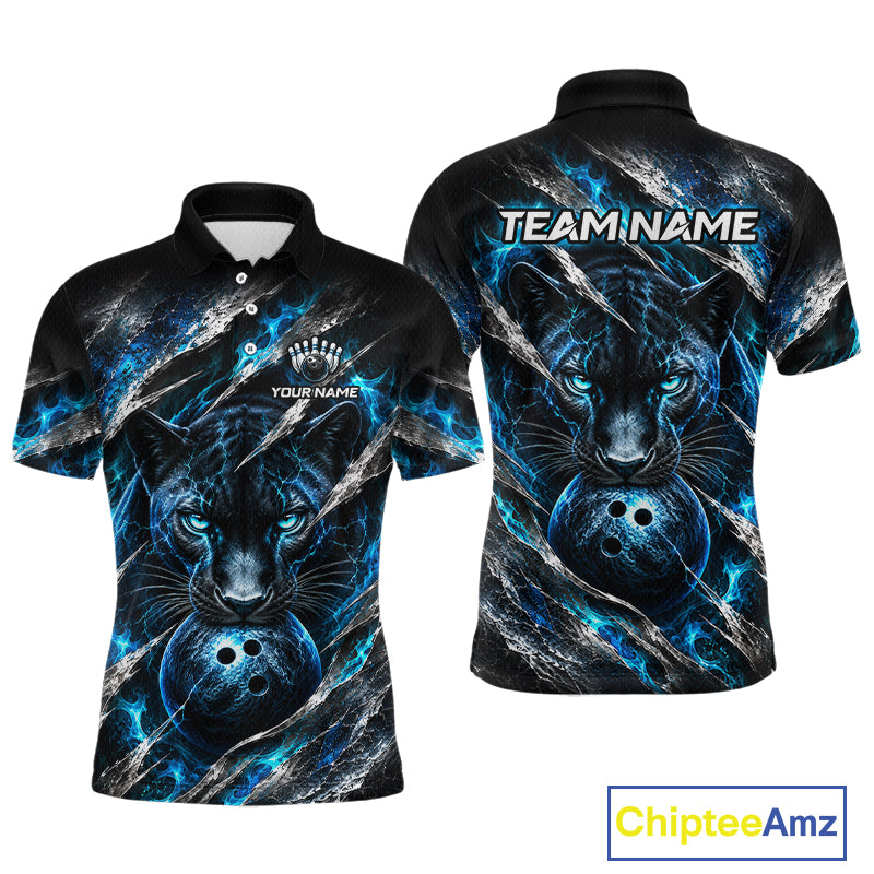 Panther Bowling Team Shirt Custom Flames Bowling Jersey for Men Bowling Outfit QZT1268