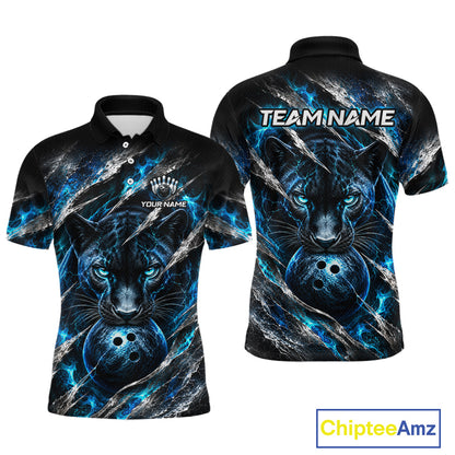 Panther Bowling Team Shirt Custom Flames Bowling Jersey for Men Bowling Outfit QZT1268