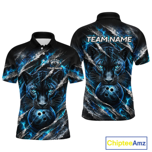Panther Bowling Team Shirt Custom Flames Bowling Jersey for Men Bowling Outfit QZT1268