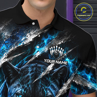 Panther Bowling Team Shirt Custom Flames Bowling Jersey for Men Bowling Outfit QZT1268
