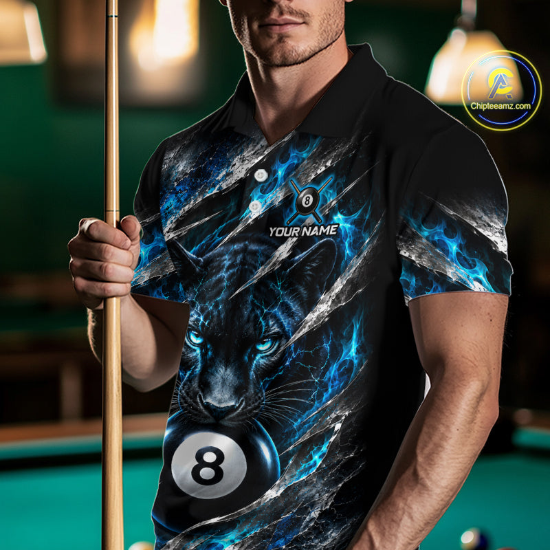 Custom Panther 8 Ball Billiard Shirt Pool Billiard Jersey for Men BHT123
