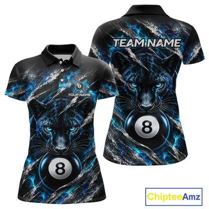Custom Panther 8 Ball Billiard Shirt Pool Billiard Jersey for Women BHT123