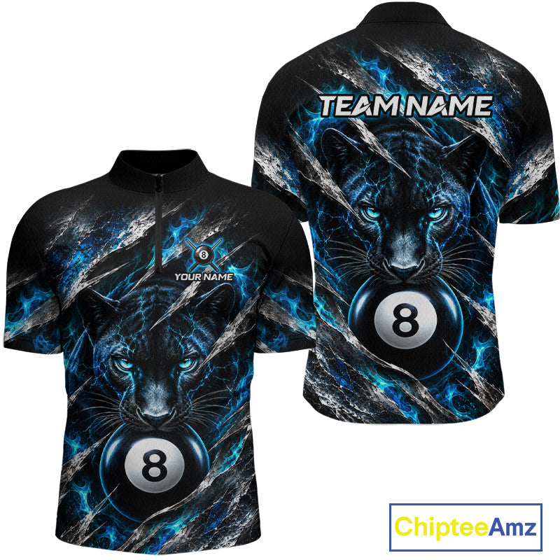 Custom Panther 8 Ball Billiard Shirt Pool Billiard Jersey for Men BHT123