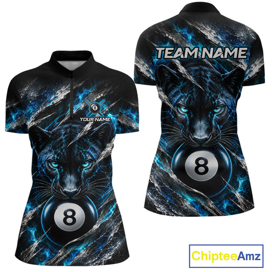 Custom Panther 8 Ball Billiard Shirt Pool Billiard Jersey for Women BHT123
