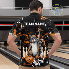 Load image into Gallery viewer, Custom Orange Funny Squirrel Bowling Shirt for Men Bowling Team League Polo &amp; 1/4-Zip Bowling Outfit QZT982