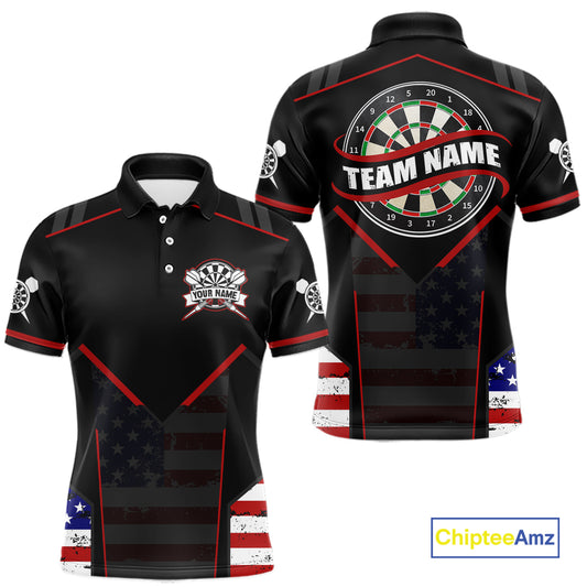 Custom American Flag Dart Shirt for Men Patriotic Dart Team Jersey Dartboard Outfit DHT54
