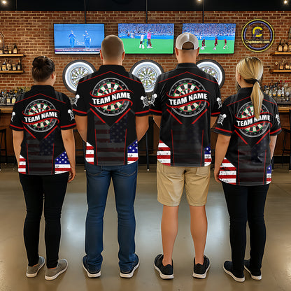 Custom American Flag Dart Shirt for Men Patriotic Dart Team Jersey Dartboard Outfit DHT54
