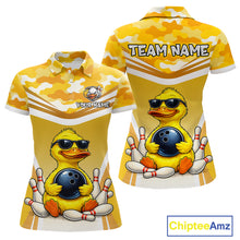 Load image into Gallery viewer, Custom Funny Duck Bowling Shirt Bowling Team Jersey for Women Polo &amp; Quarter-Zip Bowling Outfit QZT1138