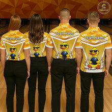 Load image into Gallery viewer, Custom Funny Duck Bowling Shirt Bowling Team Jersey for Women Polo &amp; Quarter-Zip Bowling Outfit QZT1138