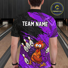 Load image into Gallery viewer, Custom Purple Chicken Bowling Team Jersey Funny Bowling Shirt for Men Polo &amp; Quarter-Zip QZT1139