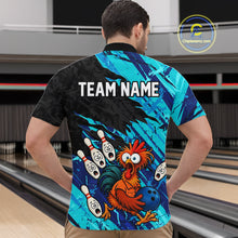 Load image into Gallery viewer, Custom Cyan Chicken Bowling Team Jersey Funny Bowling Shirt for Men Polo &amp; Quarter-Zip QZT1139