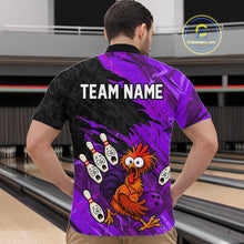 Load image into Gallery viewer, Custom Purple Chicken Bowling Team Jersey Funny Bowling Shirt for Men Polo &amp; Quarter-Zip QZT1139