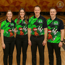 Load image into Gallery viewer, Custom Green Chicken Bowling Team Jersey Funny Bowling Shirt for Women Polo &amp; Quarter-Zip QZT1139