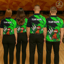Load image into Gallery viewer, Custom Green Chicken Bowling Team Jersey Funny Bowling Shirt for Women Polo &amp; Quarter-Zip QZT1139