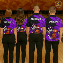 Load image into Gallery viewer, Custom Purple Chicken Bowling Team Jersey Funny Bowling Shirt for Men Polo &amp; Quarter-Zip QZT1139