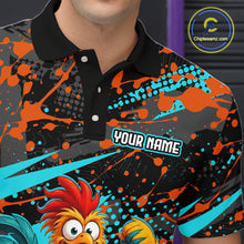 Load image into Gallery viewer, Custom Turquoise Chicken Bowling Team Shirt Funny Bowling Jersey for Men Polo &amp; Quarter-Zip QZT1140