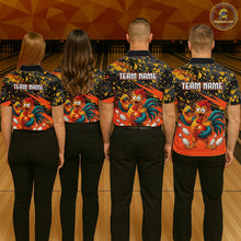Load image into Gallery viewer, Custom Orange Chicken Bowling Team Shirt Funny Bowling Jersey for Women Polo &amp; Quarter-Zip QZT1140