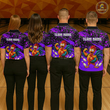 Load image into Gallery viewer, Custom Purple Chicken Bowling Team Shirt Funny Bowling Jersey for Women Polo &amp; Quarter-Zip QZT1140