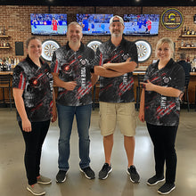 Load image into Gallery viewer, Personalized Skull Dart Team Shirt for Men Custom Red Dart Jersey Polo &amp; 1/4-Zip Dartboard Shirt Outfit DHT23