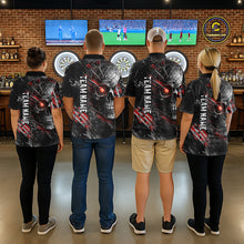 Load image into Gallery viewer, Personalized Skull Dart Team Shirt for Men Custom Red Dart Jersey Polo &amp; 1/4-Zip Dartboard Shirt Outfit DHT23