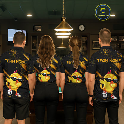 Customized Funny Chicken Billiard  8 Ball Pool Shirts for Women Billiard Jersey for Team Polo & 1/4 Zip BHT4
