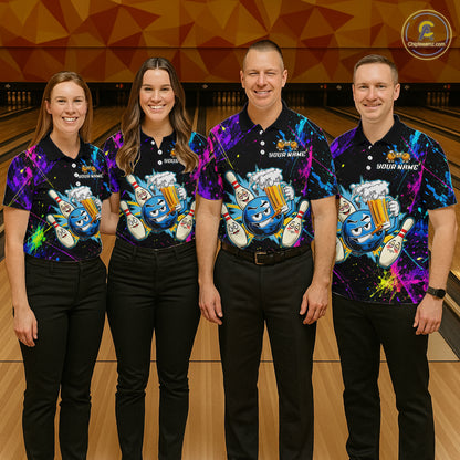 Custom Funny Beer Bowling Shirt for Women Bowling Team Jersey QZT1270