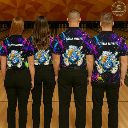 Custom Funny Beer Bowling Shirt for Women Bowling Team Jersey QZT1270