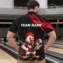 Load image into Gallery viewer, Custom Red Funny Autism Chicken Bowling Shirt for Men Bowling League Jersey Polo &amp; Quarter-Zip QZT1018