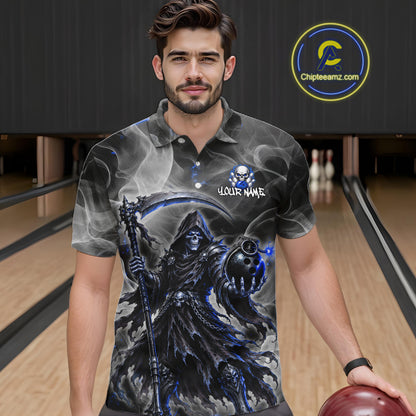 Smoke Grim Reaper Bowling Shirt for Men Personalized Bowling Team Jersey QZT1343