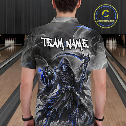 Smoke Grim Reaper Bowling Shirt for Men Personalized Bowling Team Jersey QZT1343