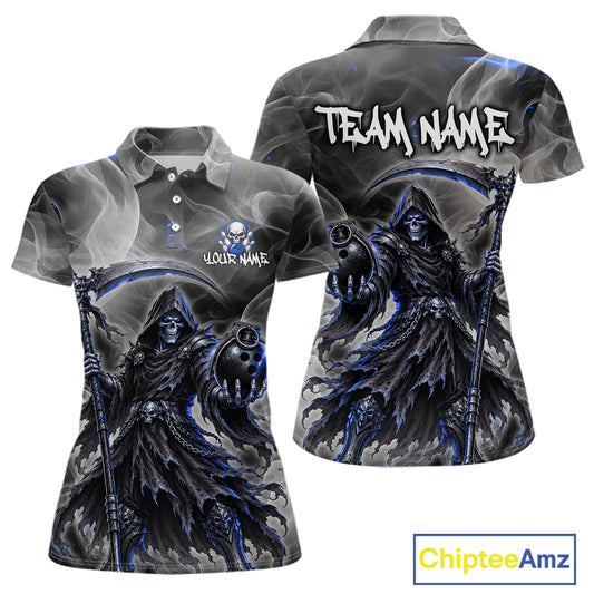 Smoke Grim Reaper Bowling Shirt for Women Personalized Bowling Team Jersey QZT1343
