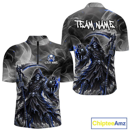 Smoke Grim Reaper Bowling Shirt for Men Personalized Bowling Team Jersey QZT1343